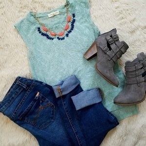 Seafoam green lightweight top